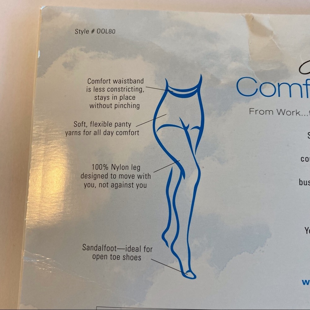 HANES Women’s Comfort Matters Sheer Nylons Sandalfoot Ebony size ef - Picture 8 of 13
